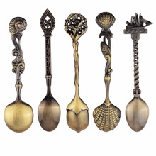 5pcs/set Metal Carved Mini Coffee Vintage Soup Spoon Teaspoon Dinner Tea Spoon Cutlery  For Ice Cream Tableware 2024 - buy cheap