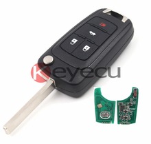 KEYECU складной дистанционный ключ с 4 кнопками 433 МГц ID46 чип для Chevrolet 2011-2014 Cruze необработанное лезвие 2024 - купить недорого
