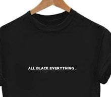 Skuggnas-Camiseta Todo negro para mujer, camiseta Tumblr, ropa de estética, regalo para ella, Unisex, moda informal de verano 2024 - compra barato