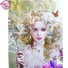 full square drill Diamond embroidery girl&butterfly 5D DIY diamond painting Cross Stitch Rhinestone mosaic decoration 2024 - buy cheap