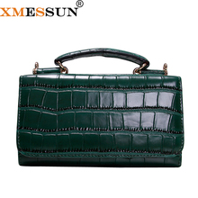 Women Cowhide Leather Clutch Bags Green Crocodile Pattern Handbags Women Shoulder Crossbody Bag Bolsas Wristlet Party Wallets 2024 - buy cheap