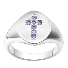 Hainon-anillos de amor infinito para mujer, Micro anillos cruzados con incrustaciones para mujer, anillo de cristal de circonita cúbica púrpura de fiesta, anillo de Color plateado 2024 - compra barato