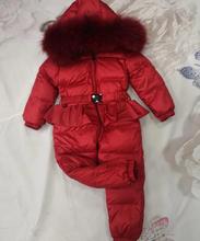 2021 Winter down jacket Baby duck down suit outerwear Fur Hooded children's Snowsuit down coats Child jumpsuit romper ski suit 2024 - buy cheap
