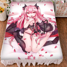 Lençol de cama estampado japonês personagens seraph of the end, lençol de fibra de leite e manta de flanela 150x200cm 2024 - compre barato