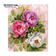 5D DIY Diamond Painting Flower Crystal Diamond Painting Cross Stitch Beautiful Peony Floral Needlework Home Decorative BJ820 2024 - buy cheap