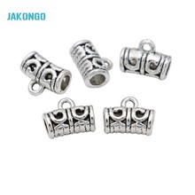 JAKONGO-Cuentas sueltas chapadas en plata antigua para fabricación de joyas, pulsera, accesorios de joyería, manualidades hechas a mano, 12x9mm, 20 Uds. 2024 - compra barato