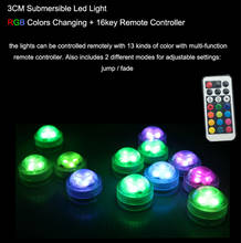 (20PCS/Lot) LED Light Submersible Multi-color Changing lighting Tea Table Centerpiece Decorative Lighting With Remote &Battery 2024 - buy cheap