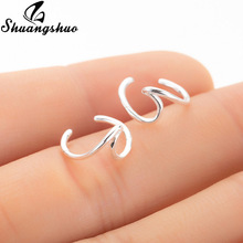 Shuangshuo Wave Ear Cuff Cartilage Stud Earrings For Women Studs Earings Piercing Earing brinco oorbellen Fashion Jewelry 2024 - buy cheap