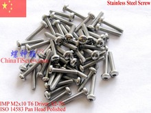 ISO 14583 Stainless Steel Screws M2x10 Pan Head Torx T6 Driver A2-70 Polished ROHS 100 pcs 2024 - buy cheap