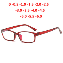 0 -1 -1.5 -2 -2.5 -3 -3.5 To -6.0 Square Nearsighted Glasses Finished Men Short-sight Eyewear Red Frame Women Diopter Eyeglasses 2024 - buy cheap