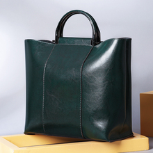 Bolsa de ombro feminina de couro legítimo, alta qualidade, sólida, grande, bolsa mensageiro feminina, luxo, grande capacidade 2024 - compre barato