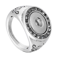 2019 New High Quality Crystal Snap Ring Vintage Snap Button Rings For Snap Jewelry Fit 12mm Snap Buttons Women Button Jewelry 2024 - buy cheap