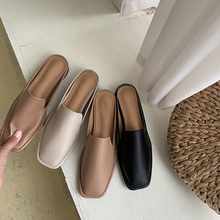 Boussac-Sandalias planas de punta cuadrada para mujer, zapatos elegantes de verano, Estilo Vintage, para playa, SWC0735 2024 - compra barato