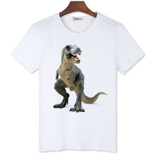 Bgtomate jurássico mundo 3d tiranossauro rex t camisa dos homens novo estilo legal camisa de verão marca boa qualidade confortável modal topos 2024 - compre barato