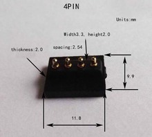 Conector 4pin 4 p pogo pin contacto de corriente con la aguja chapada en oro de la aguja de la venta directa de la fábrica 2024 - compra barato