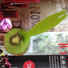 5 unids/lote 2 en 1 Kiwi cuchara de plástico de Color caramelo Kiwi cavar cuchara cuchillo de fruta cortadora del cortador de Peeler KW 031 2024 - compra barato