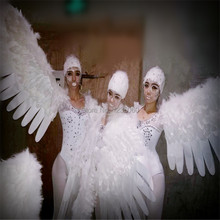 Wyy branco ballet trajes de dança de salão sexy vestidos femininos palco mostrar roupas clube desempenho passarela usa dj discoteca cantor 2024 - compre barato