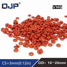 10PCS/lot Red Silicon Ring Silicone/VMQ O ring OD10/11/12/13/14/15/16/17/18/19/20*3mm Thickness Rubber O-Ring Seal Gaskets 2024 - купить недорого