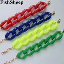 Новый модный акриловый браслет Fishsheep с звеньями цепи для женщин и мужчин, богемные красочные браслеты-манжеты и браслеты, ювелирные изделия 2024 - купить недорого