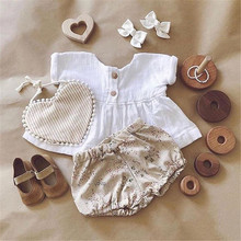 UK Toddler Baby Girl Kid Clothes Shorts Sleeves T-Shirt + Pants 2Pcs Outfits Set 2024 - buy cheap
