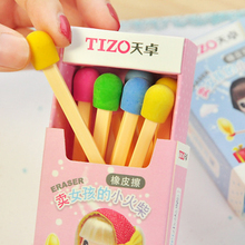 8 pcs/pack Novelty Stationery Erasers Kawaii Matches Shape Eraser Student Learning Office Supplies for Child Creative Gift 2024 - buy cheap