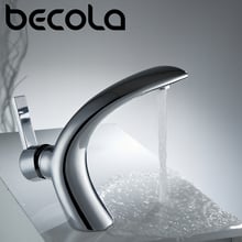 BECOLA-grifo moderno para lavabo de baño, grifería mezcladora de latón, grifo de agua caliente para baño, cascada, mezclador, F6141 2024 - compra barato