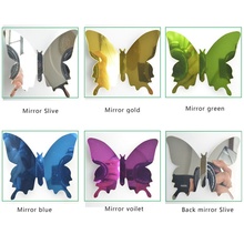 12 шт./компл. 3D зеркальные бабочки настенные стикеры украшение дома на стену Серебряная красивая бабочка для детской комнаты Настенные наклейки 2024 - купить недорого