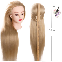 Cabeza de Maniquí de entrenamiento con pelo de 70cm, cabeza de cosmetología de fibra sintética para muñecas, cabezas de maniquí, peinados 2024 - compra barato