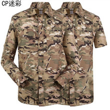 Camisas largas cortas desmontables de manga larga para hombre, camisas militares tácticas de secado rápido de camuflaje para exteriores, Tops deportivos de ejército de verano 2024 - compra barato