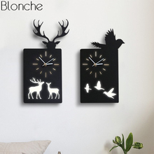 Lámpara de pared moderna con reloj de animales para habitación de niños, candelabro de pared nórdico con luz Led, accesorios de iluminación para decoración del hogar y sala de estar 2024 - compra barato