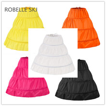 Long Child Petticoat for Children Girl 3 Hoop Petticoat Crinolines Slip Underskirt for Flower Girl Dress  Tutu Skirts 65cm 2024 - buy cheap