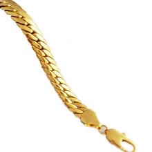 Твердые Желтые Позолоченные Браслеты, плоский браслет змеиная кость, устойчивый браслет, мужской браслет-цепочка 2024 - купить недорого