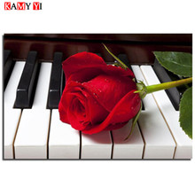 KAMY YI Full Square/Round Drill 5D DIY Diamond Painting"Rose and piano"Mosaic Stitch Diamond Embroidery Home Decor Gift HYY 2024 - buy cheap