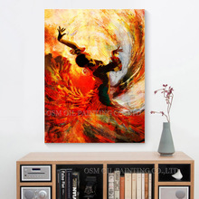 Dançarino espanhol abstrato de alta qualidade, pintura a óleo em tela, dança do flammagem, imagem artística, pintura a óleo 2024 - compre barato
