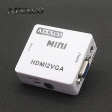 AIXXCO New Mini HDMI to VGA Converter With Audio HDMI2VGA 1080P Adapter Connector For PC Laptop to HDTV Projector 2024 - buy cheap