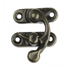 DoreenBeads Metal Hook Box Latches Clasp For Box / Purse Lock Antique Bronze 4 Holes No Screw 3.3cm x 2.7cm 2.7cm x 0.9cm,50Sets 2024 - buy cheap