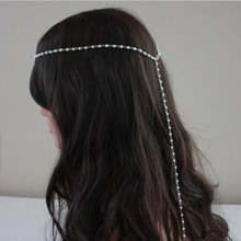 Hair decoration band head dress headbands fashion indian boho head piece imitation pearl women head chain jewelry accessories 2024 - buy cheap