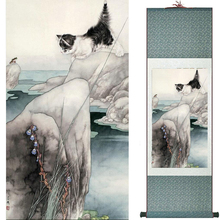 cat silk art  painting   Chinese Art Painting Home Office Decoration Chinese cute cat painting2019072009 2024 - buy cheap