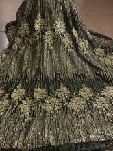 New arrival CiCi-11.2921 french net lace fabric with glued glitter sequins lace african tulle lace fabric 2024 - buy cheap