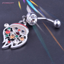 Merry Christmas ! Figure Santa Claus Navel Piercing Nombril, Belly Button Rings Sexy Belly Piercing Ombligo Navel Piercings GIFT 2024 - buy cheap