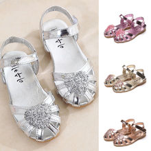 Hot Seller Kids Baby Girls Soft Sole Sandals Toddler Summer Shoes Heart Sandal Flat Heels Summer Princess Sandals 2-7T 2024 - buy cheap