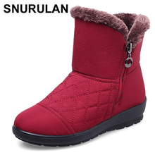 SNURULAN 2018 New women Winter Boots waterproof snow boots fashion Fur warm ankle Boots antiskid flat boots plus size 35-42E007 2024 - buy cheap