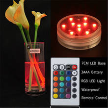 1pcs/ lot 10pcs Super Bright SMD5050 LEDs Submersible LED Vase Light Base With Remote for Vases, Lanterns,Shisha Hookah Decor 2024 - buy cheap