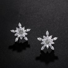WEIMANJINGDIAN New Arrival Star Flower Cubic Zirconia CZ Crystal Stud Earrings for Women 2024 - buy cheap
