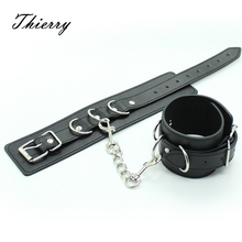 Thierry PU Leather Comfortable Handcuffs Anklecuffs Restraints Bondage Tools Flirting Tool for Beginners Sex Toys For Couples 2024 - buy cheap