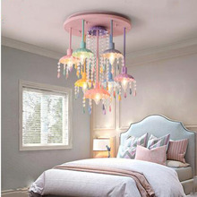 L Creative Simple Bedroom Lamp American Girl Princess Children's Room Lighting Nordic Warm Crystal Ceiling Light led 2024 - buy cheap