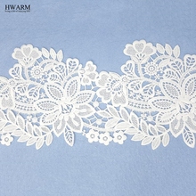 4yard 14cm white african lace fabric ribbon DIY lace decor wedding Hollow milk silk water-soluble embroidery flower elastic 2024 - buy cheap