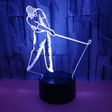 Nueva lámpara 3d de Golf siete coloridos Led Visual táctiles regalo 3d lámparas de mesa toque remoto USB y batería fuente de alimentación lámpara de escritorio 2024 - compra barato