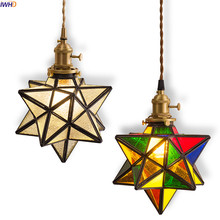 IWHD Nordic Colorful Star LED Pendant Lamp Bar Dinning Living Room Light Europe Vintage Lamp Glass Pendant Lights Fixtures 2024 - buy cheap
