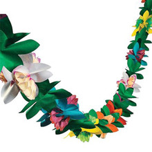 New 3M Hawaii Festival Colorful Tissue Flower Garland Banner Coconut Leaves Bunting Garland Decoration Hawaiian Party Supplies 2024 - buy cheap